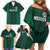 Custom Mexico Football Family Matching Off Shoulder Short Dress and Hawaiian Shirt El Tricolor Go Champions Aztec Pattern