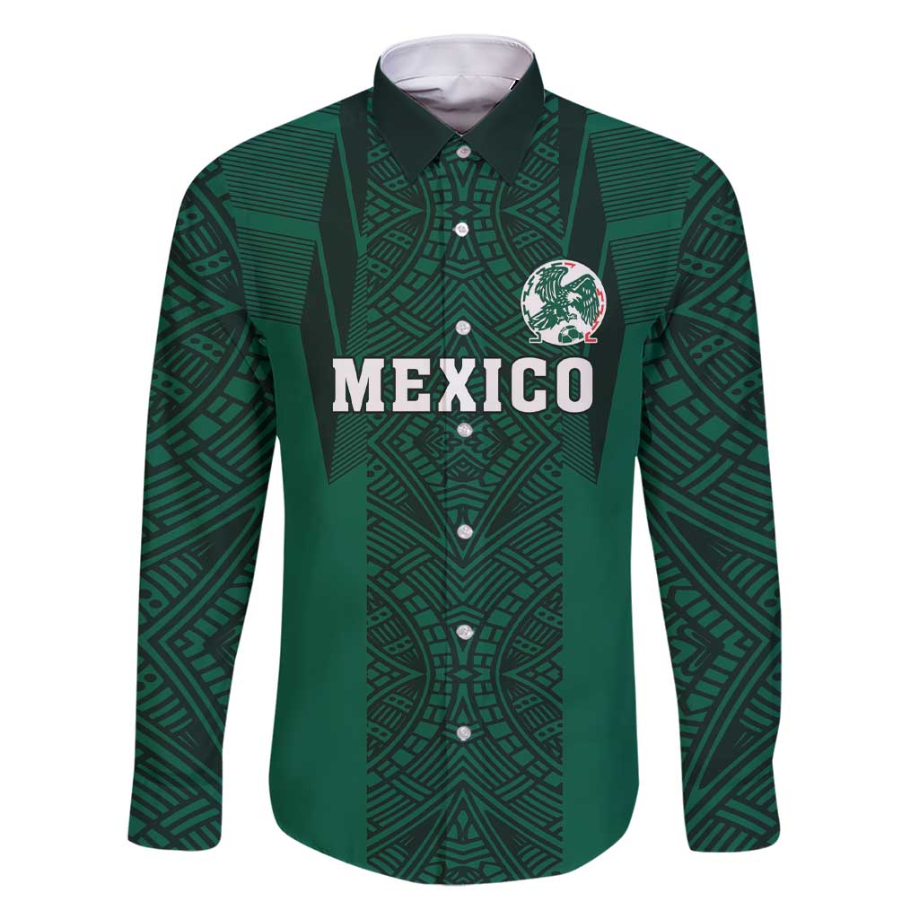 Custom Mexico Football Family Matching Short Sleeve Bodycon Dress and Hawaiian Shirt El Tricolor Go Champions Aztec Pattern