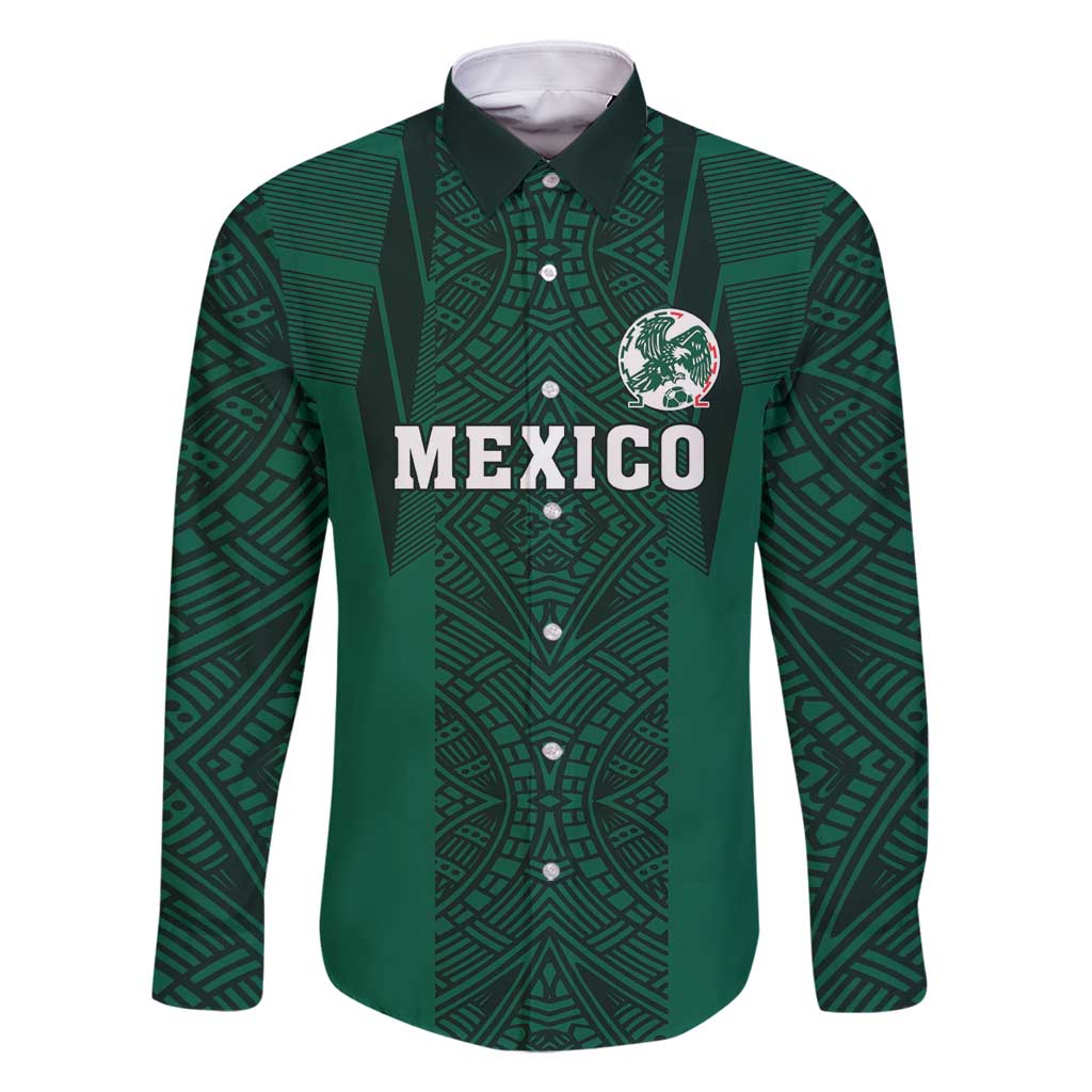 Custom Mexico Football Family Matching Tank Maxi Dress and Hawaiian Shirt El Tricolor Go Champions Aztec Pattern