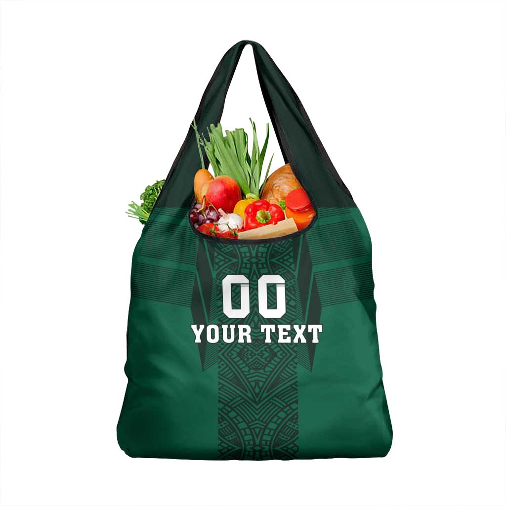 Custom Mexico Football Grocery Bag El Tricolor Go Champions Aztec Pattern