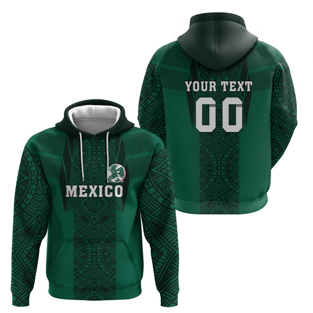 Custom Mexico Football Hoodie El Tricolor Go Champions Aztec Pattern