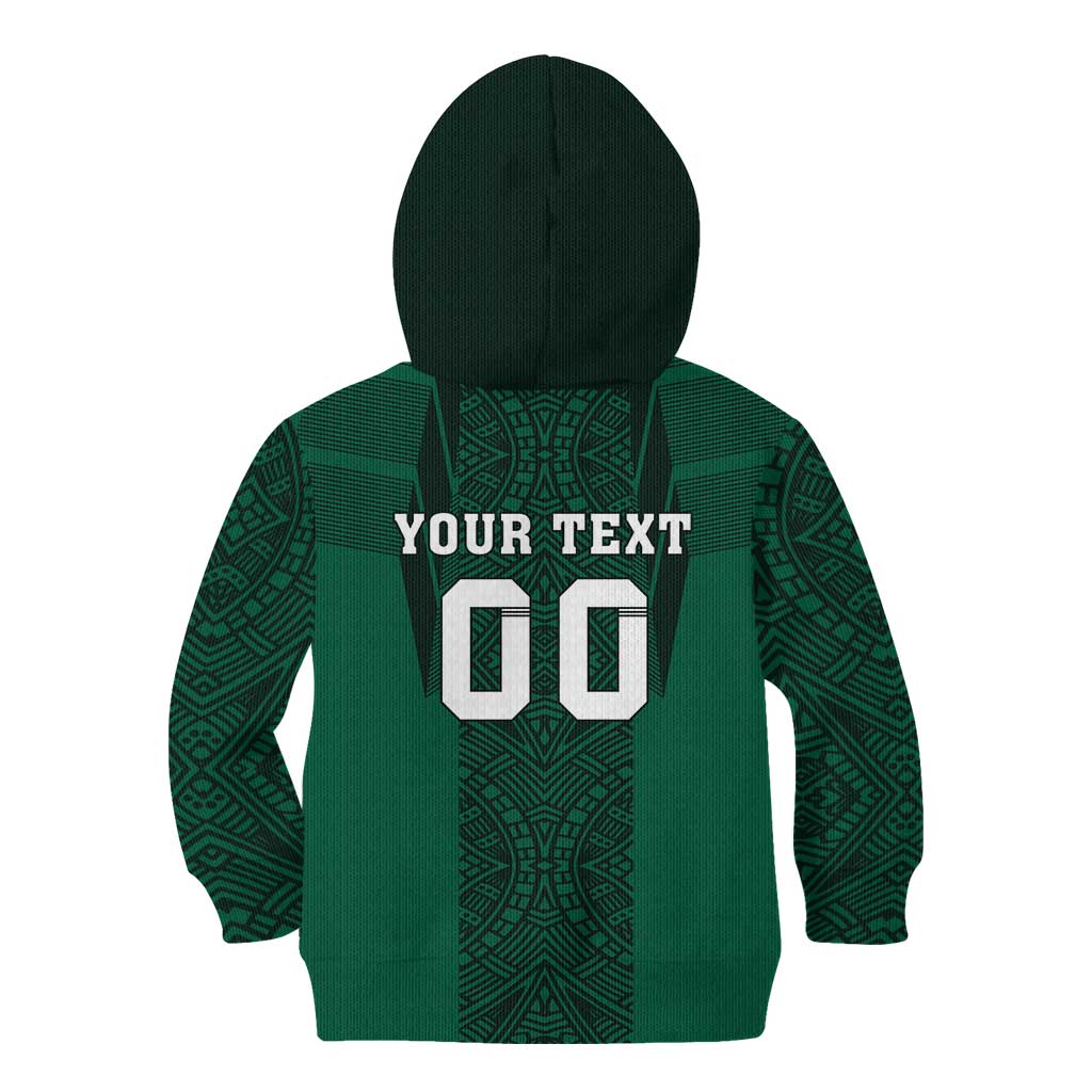 Custom Mexico Football Kid Hoodie El Tricolor Go Champions Aztec Pattern