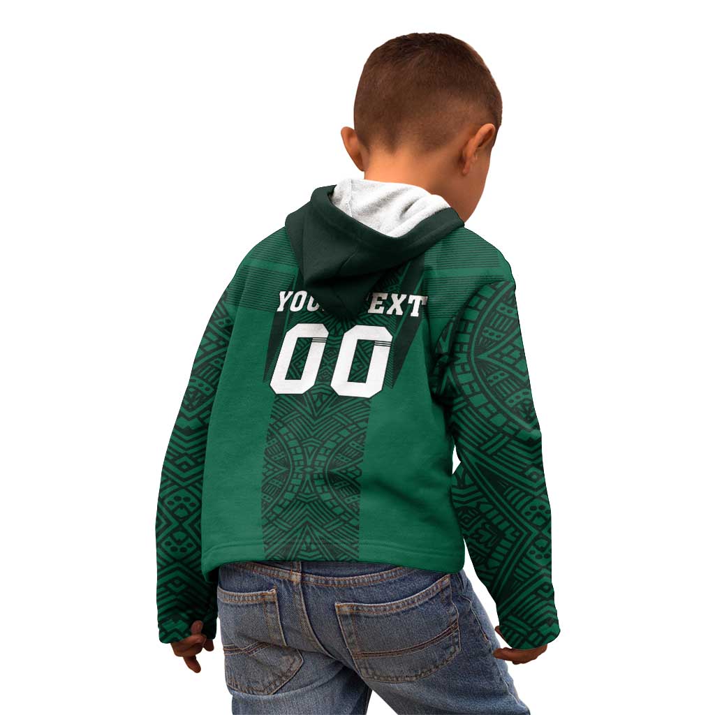 Custom Mexico Football Kid Hoodie El Tricolor Go Champions Aztec Pattern