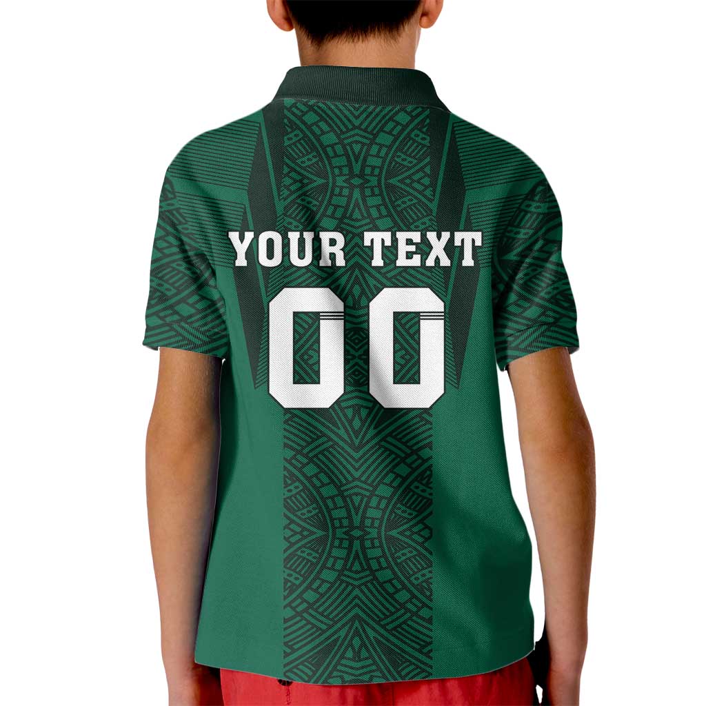 Custom Mexico Football Kid Polo Shirt El Tricolor Go Champions Aztec Pattern