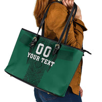 Custom Mexico Football Leather Tote Bag El Tricolor Go Champions Aztec Pattern