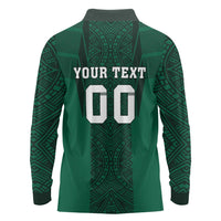 Custom Mexico Football Long Sleeve Polo Shirt El Tricolor Go Champions Aztec Pattern