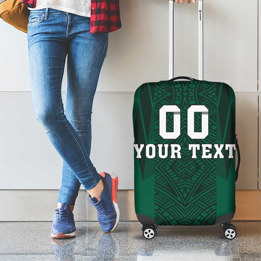 Custom Mexico Football Luggage Cover El Tricolor Go Champions Aztec Pattern