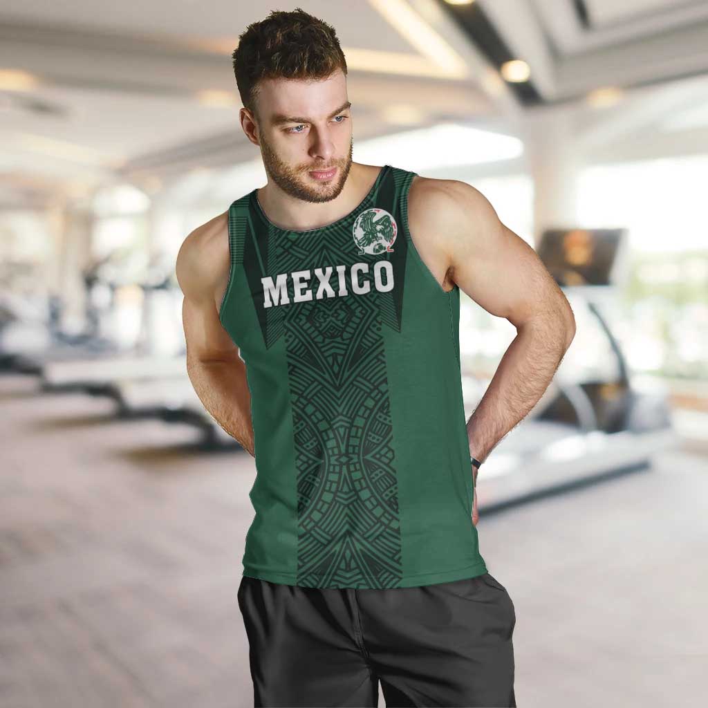 Custom Mexico Football Men Tank Top El Tricolor Go Champions Aztec Pattern