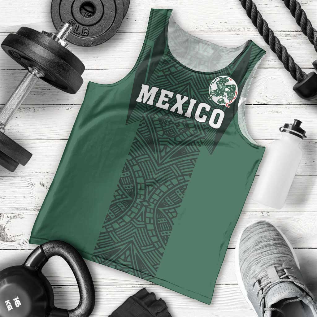 Custom Mexico Football Men Tank Top El Tricolor Go Champions Aztec Pattern