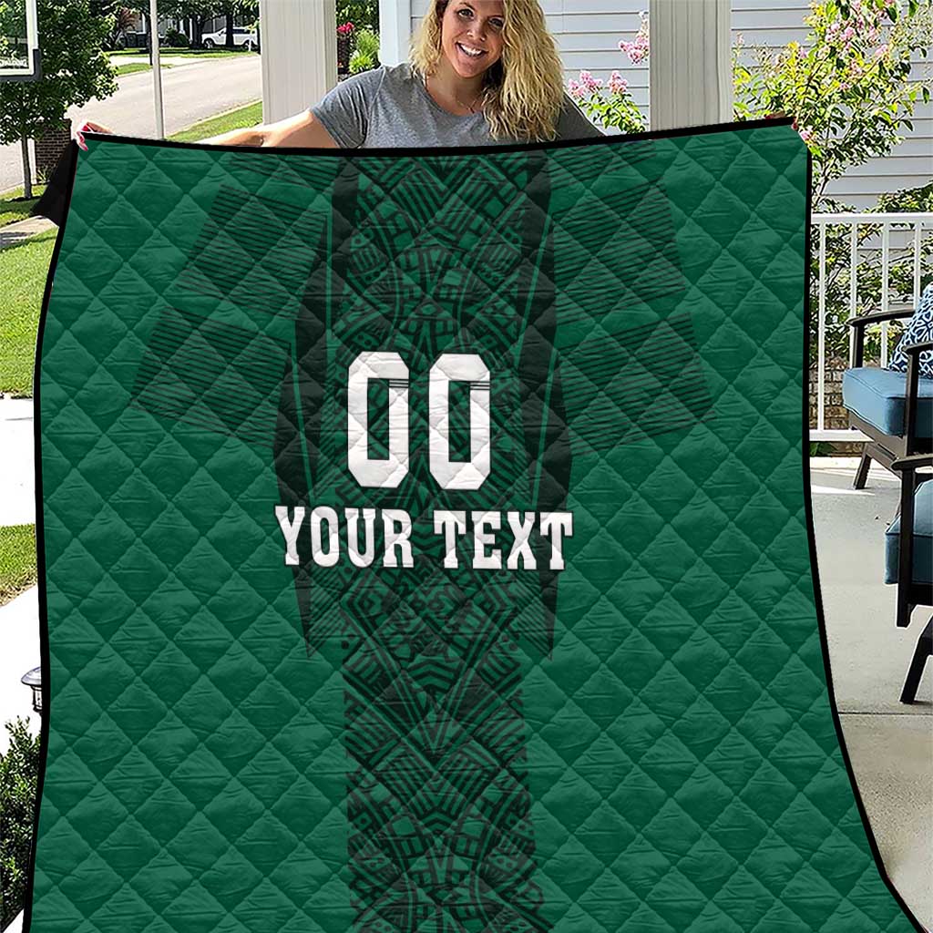 Custom Mexico Football Quilt El Tricolor Go Champions Aztec Pattern