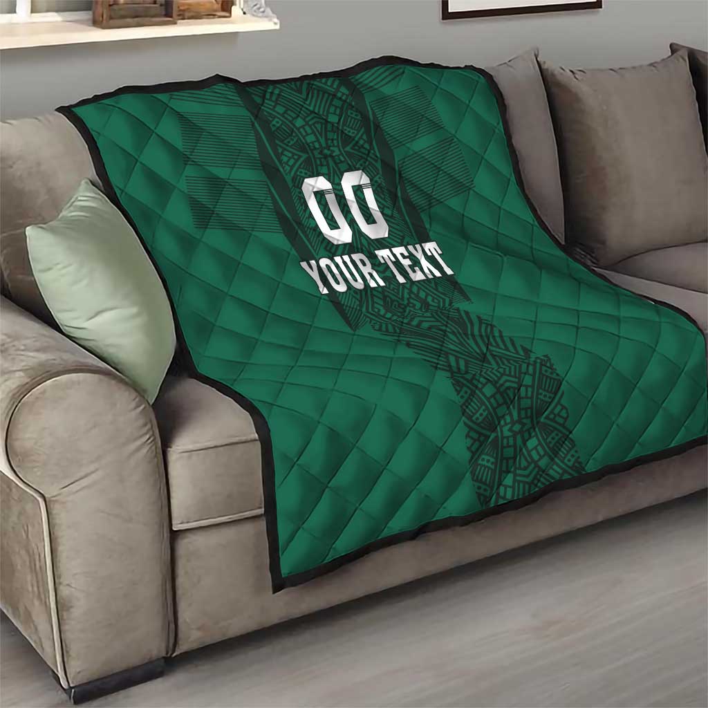 Custom Mexico Football Quilt El Tricolor Go Champions Aztec Pattern