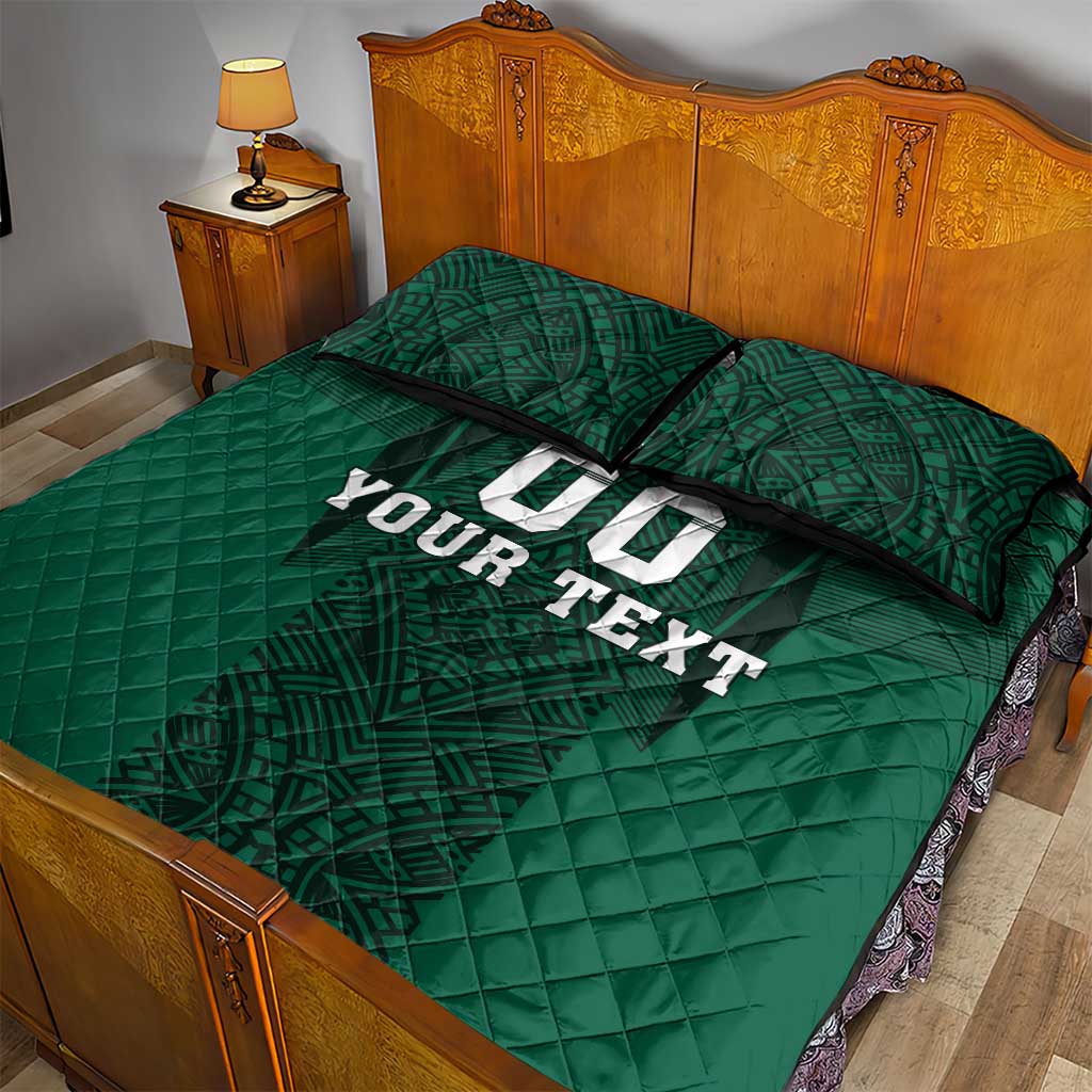 Custom Mexico Football Quilt Bed Set El Tricolor Go Champions Aztec Pattern