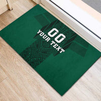Custom Mexico Football Rubber Doormat El Tricolor Go Champions Aztec Pattern