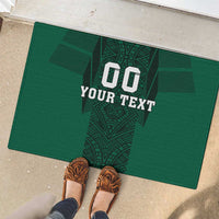 Custom Mexico Football Rubber Doormat El Tricolor Go Champions Aztec Pattern