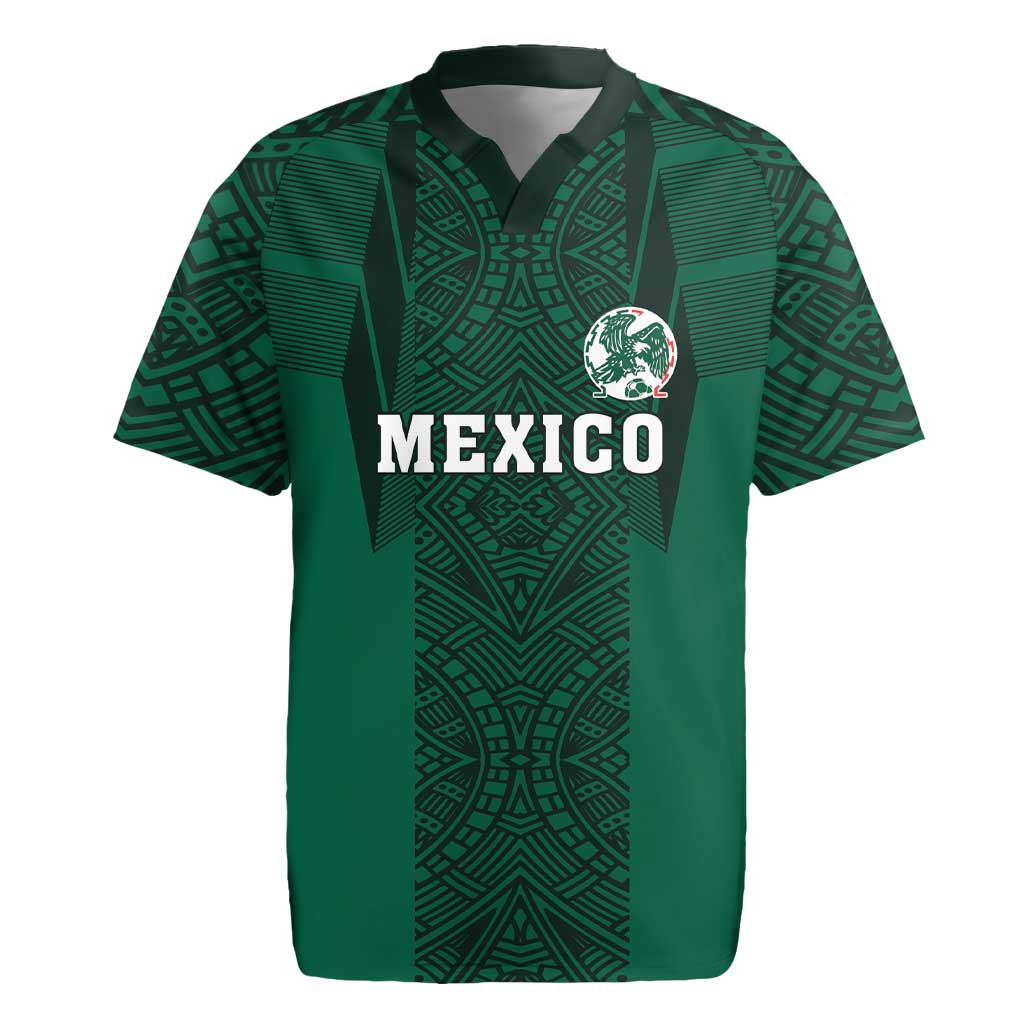 Custom Mexico Football Rugby Jersey El Tricolor Go Champions Aztec Pattern