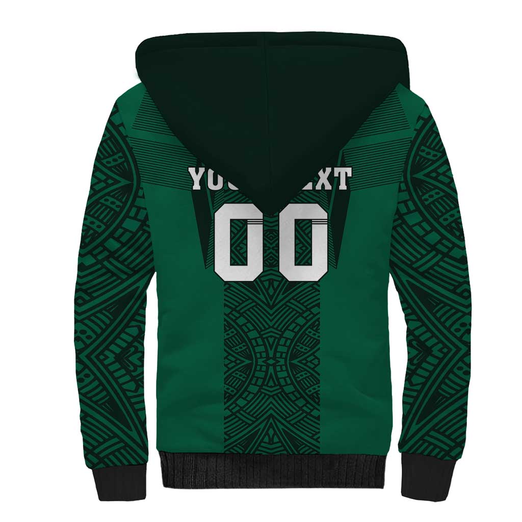 Custom Mexico Football Sherpa Hoodie El Tricolor Go Champions Aztec Pattern