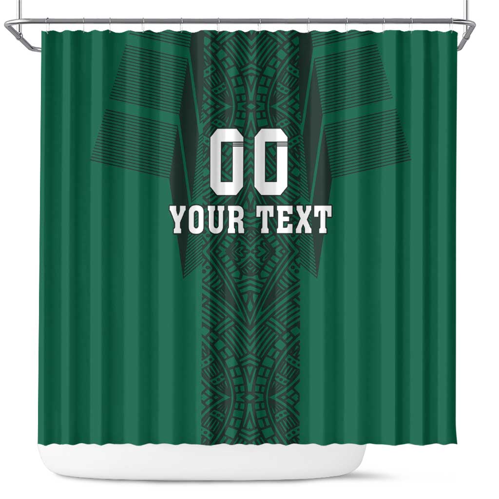 Custom Mexico Football Shower Curtain El Tricolor Go Champions Aztec Pattern