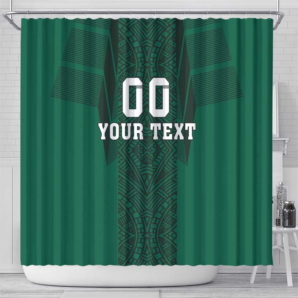 Custom Mexico Football Shower Curtain El Tricolor Go Champions Aztec Pattern