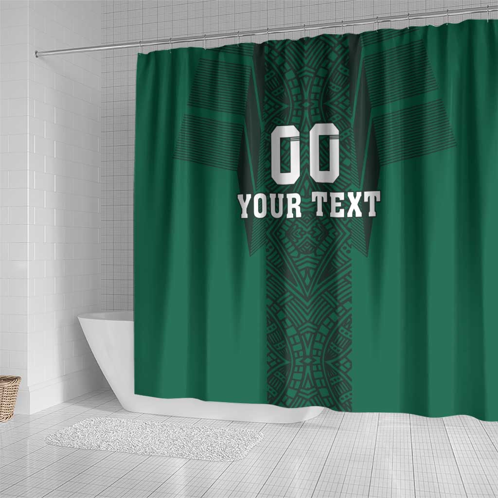 Custom Mexico Football Shower Curtain El Tricolor Go Champions Aztec Pattern