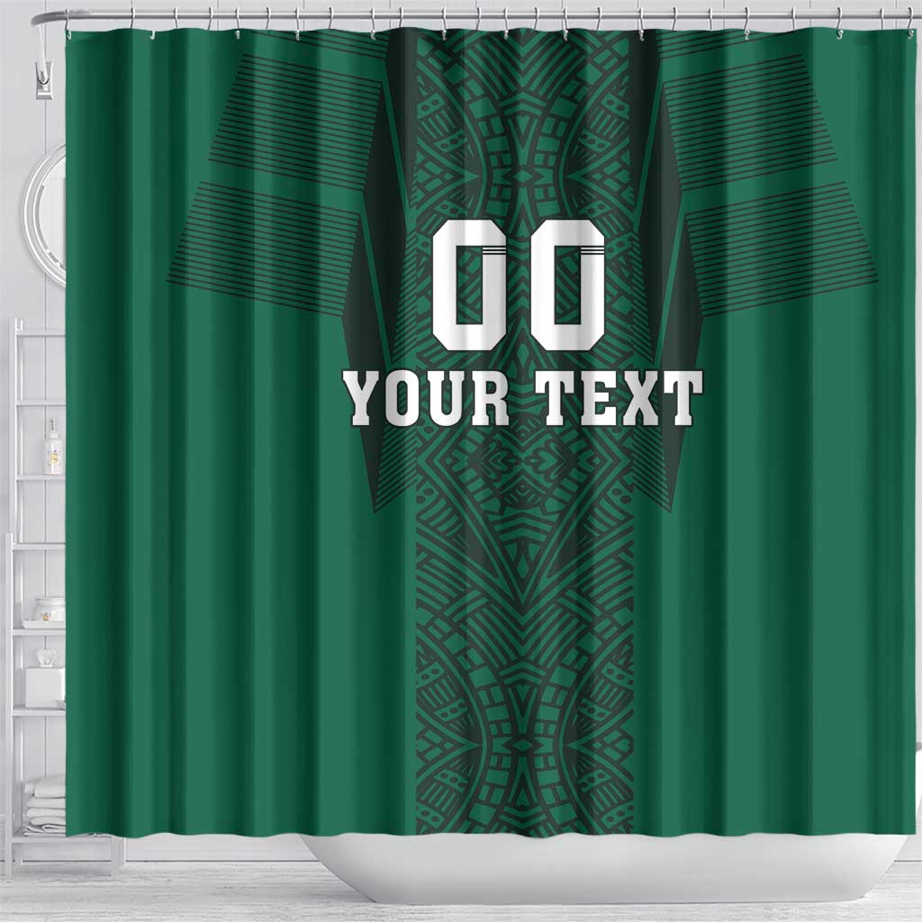 Custom Mexico Football Shower Curtain El Tricolor Go Champions Aztec Pattern