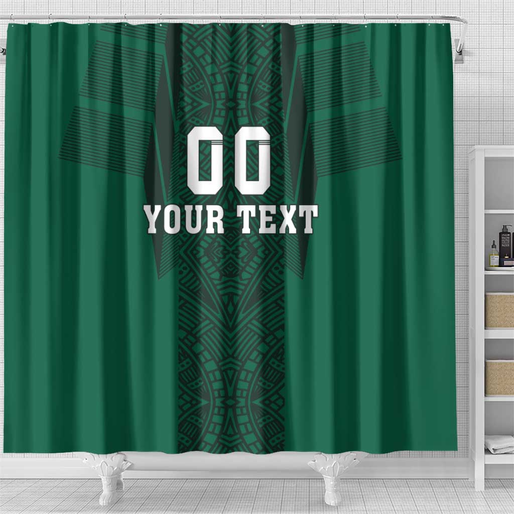 Custom Mexico Football Shower Curtain El Tricolor Go Champions Aztec Pattern