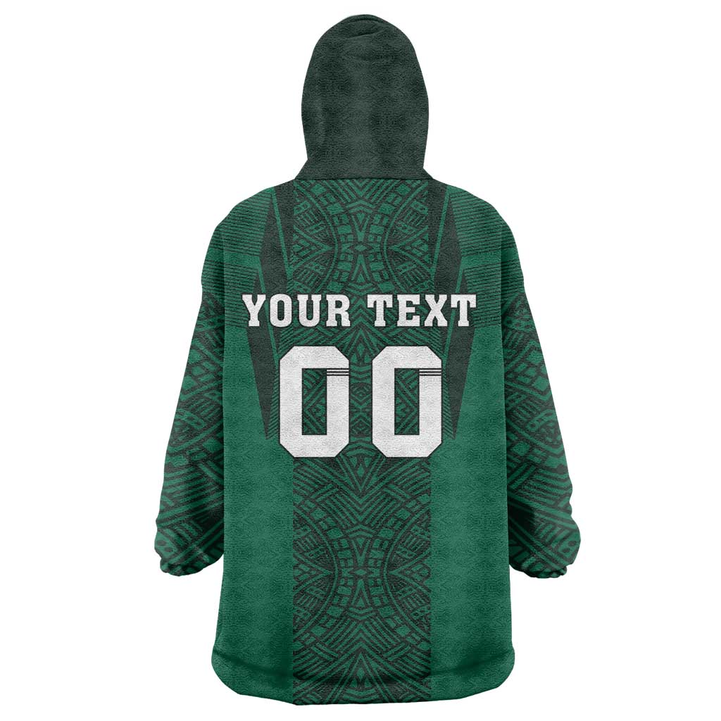 Custom Mexico Football Wearable Blanket Hoodie El Tricolor Go Champions Aztec Pattern