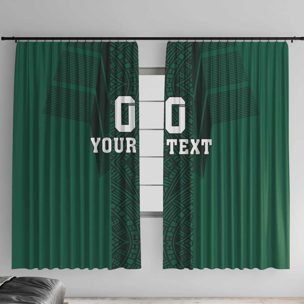 Custom Mexico Football Window Curtain El Tricolor Go Champions Aztec Pattern