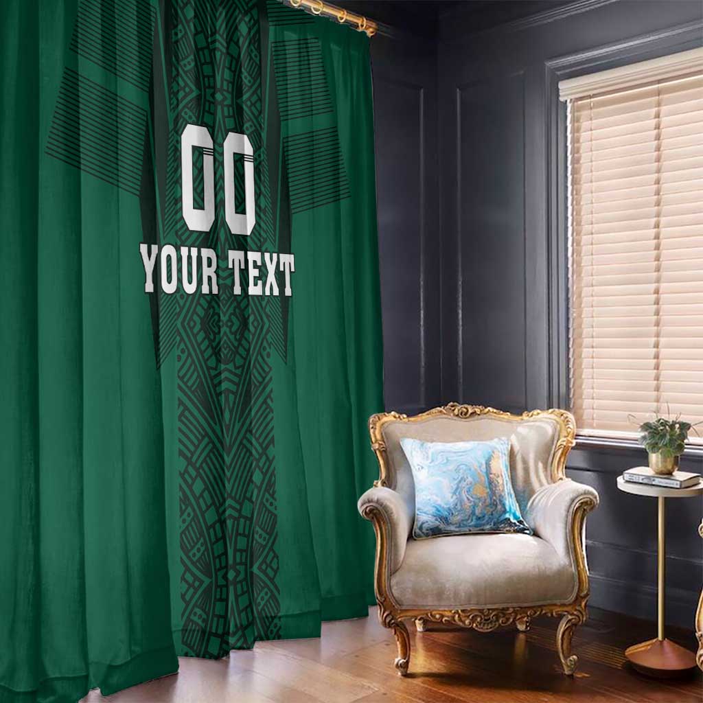 Custom Mexico Football Window Curtain El Tricolor Go Champions Aztec Pattern