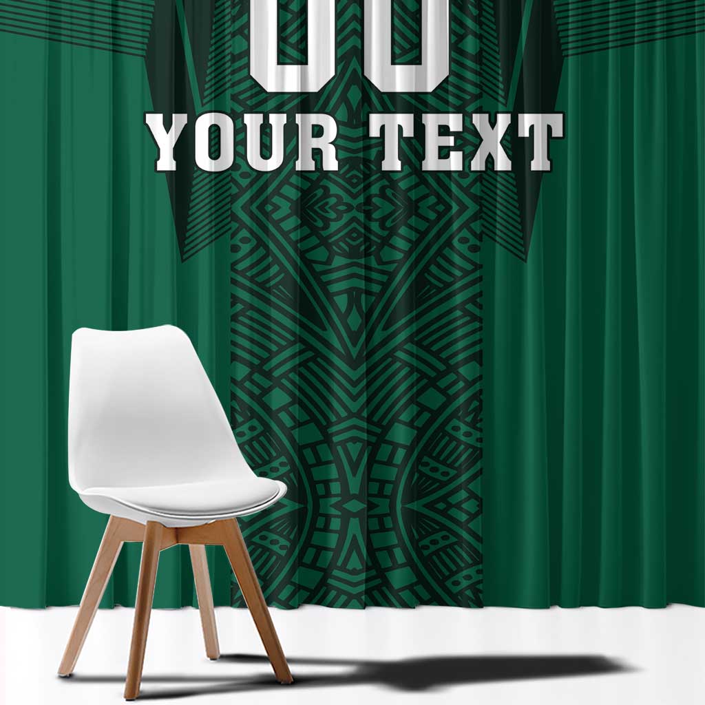 Custom Mexico Football Window Curtain El Tricolor Go Champions Aztec Pattern