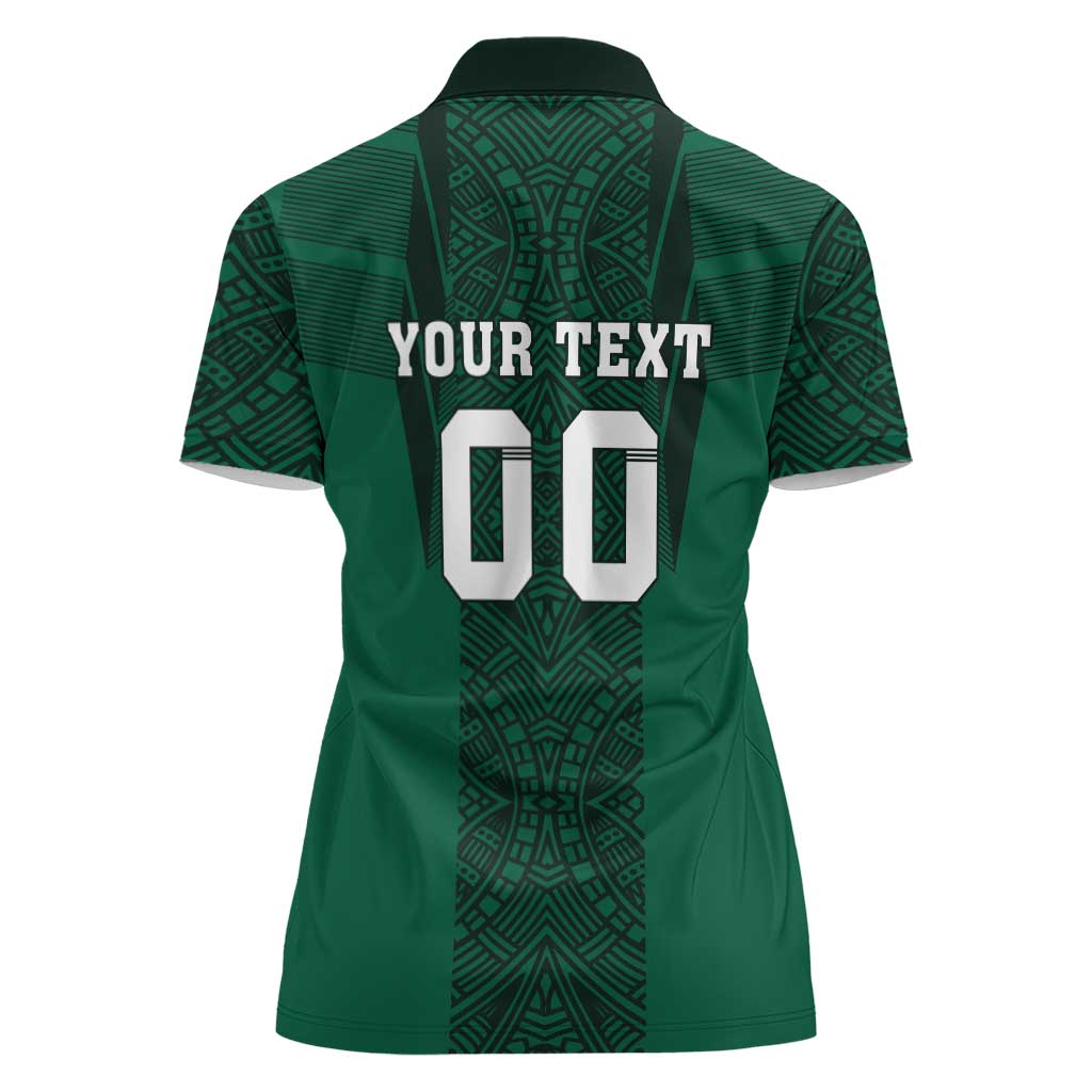 Custom Mexico Football Women Polo Shirt El Tricolor Go Champions Aztec Pattern