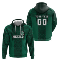 Custom Mexico Football Zip Hoodie El Tricolor Go Champions Aztec Pattern