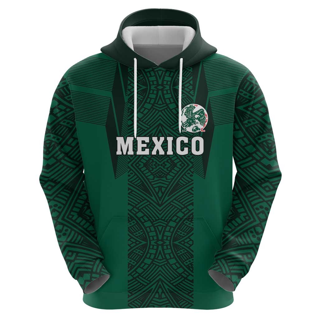 Custom Mexico Football Zip Hoodie El Tricolor Go Champions Aztec Pattern
