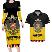 Austrian Empire 1804–1867 Couples Matching Long Sleeve Bodycon Dress and Hawaiian Shirt Flag Style