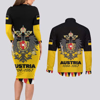 Austrian Empire 1804–1867 Couples Matching Long Sleeve Bodycon Dress and Long Sleeve Button Shirt Flag Style