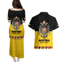 Austrian Empire 1804–1867 Couples Matching Puletasi and Hawaiian Shirt Flag Style