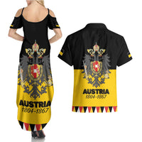 Austrian Empire 1804–1867 Couples Matching Summer Maxi Dress and Hawaiian Shirt Flag Style