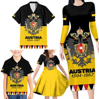 Austrian Empire 1804–1867 Family Matching Long Sleeve Bodycon Dress and Hawaiian Shirt Flag Style