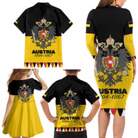 Austrian Empire 1804–1867 Family Matching Long Sleeve Bodycon Dress and Hawaiian Shirt Flag Style