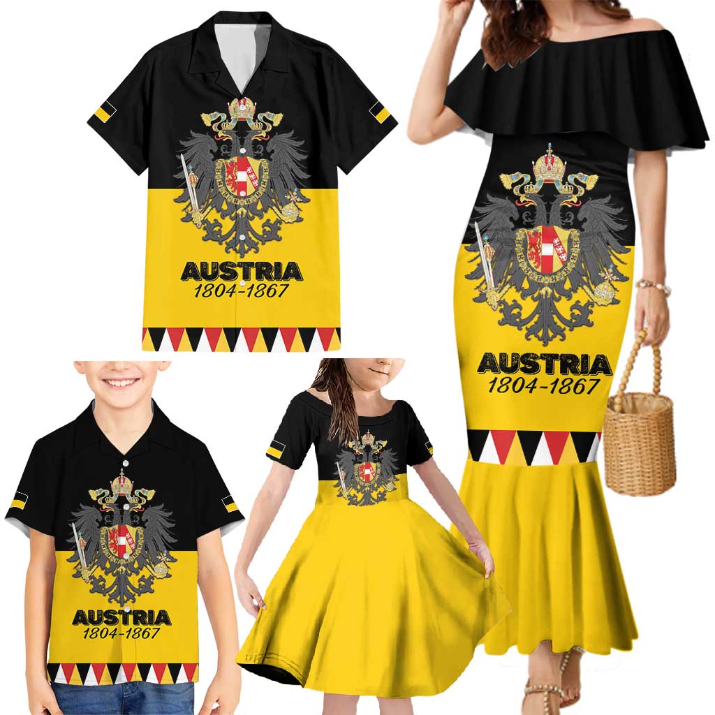 Austrian Empire 1804–1867 Family Matching Mermaid Dress and Hawaiian Shirt Flag Style
