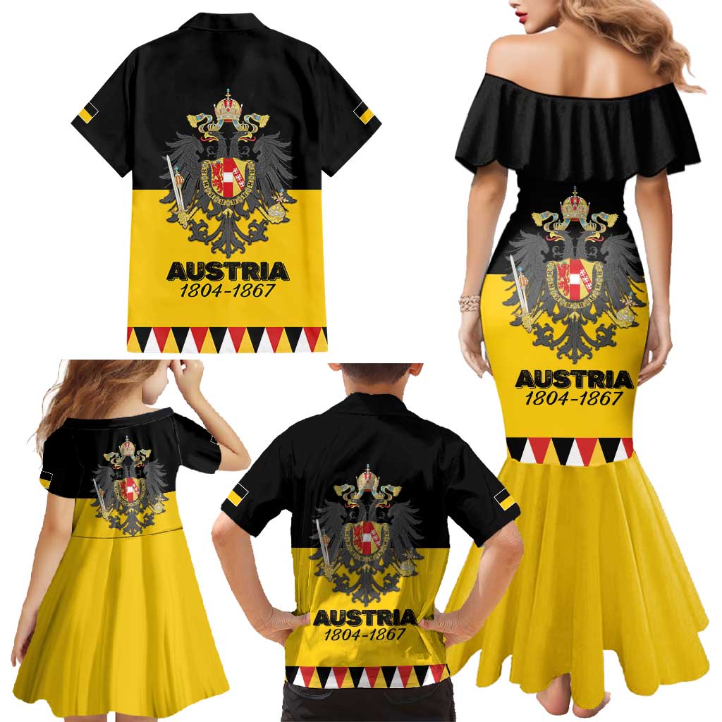 Austrian Empire 1804–1867 Family Matching Mermaid Dress and Hawaiian Shirt Flag Style
