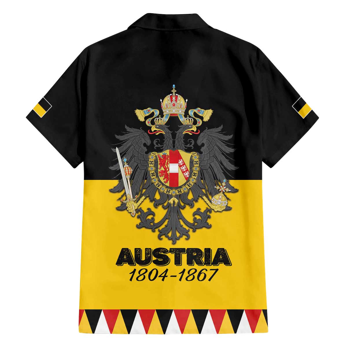 Austrian Empire 1804–1867 Family Matching Off The Shoulder Long Sleeve Dress and Hawaiian Shirt Flag Style
