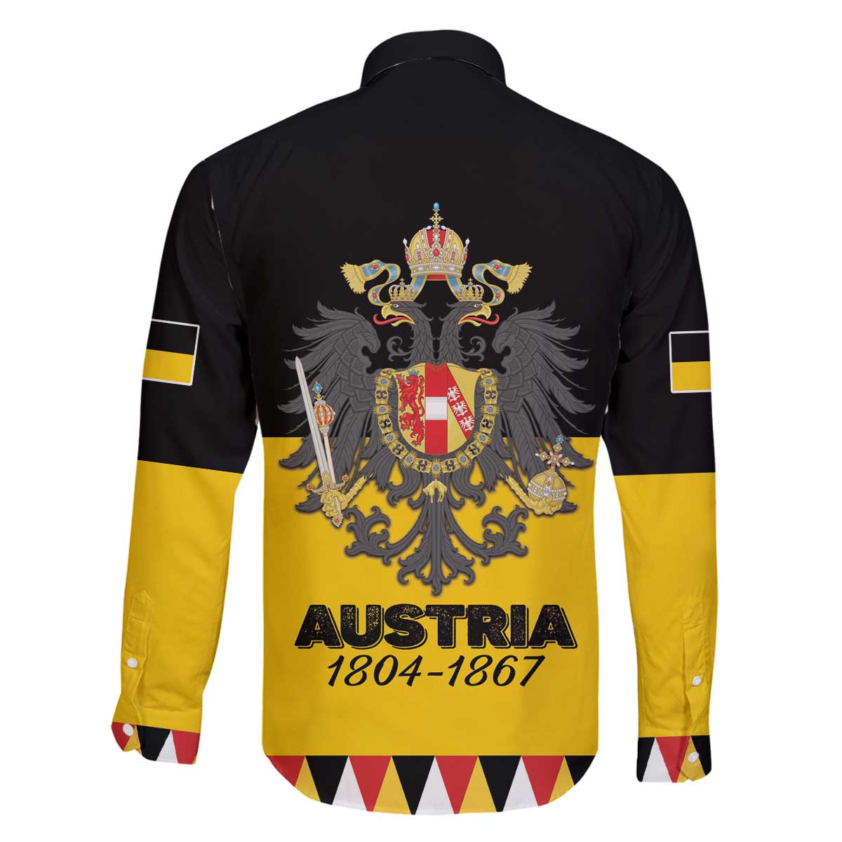 Austrian Empire 1804–1867 Family Matching Off The Shoulder Long Sleeve Dress and Hawaiian Shirt Flag Style