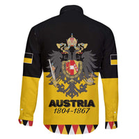 Austrian Empire 1804–1867 Family Matching Off The Shoulder Long Sleeve Dress and Hawaiian Shirt Flag Style