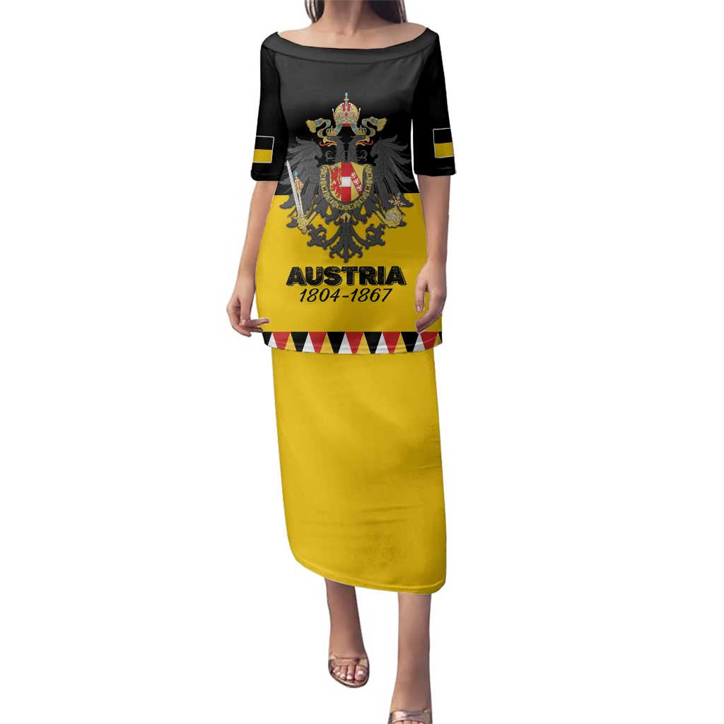 Austrian Empire 1804–1867 Family Matching Puletasi and Hawaiian Shirt Flag Style