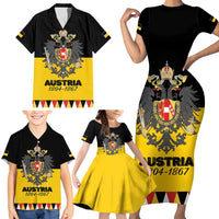 Austrian Empire 1804–1867 Family Matching Short Sleeve Bodycon Dress and Hawaiian Shirt Flag Style