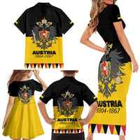 Austrian Empire 1804–1867 Family Matching Short Sleeve Bodycon Dress and Hawaiian Shirt Flag Style