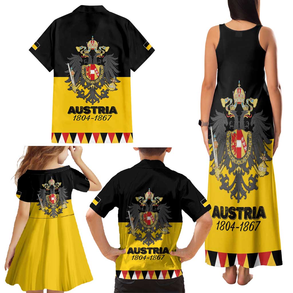 Austrian Empire 1804–1867 Family Matching Tank Maxi Dress and Hawaiian Shirt Flag Style