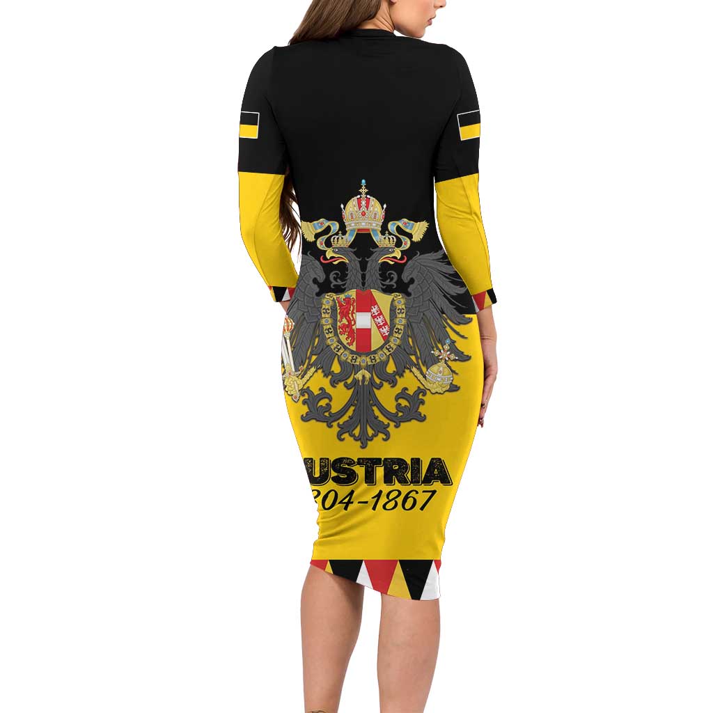 Austrian Empire 1804–1867 Long Sleeve Bodycon Dress Flag Style