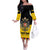 Austrian Empire 1804–1867 Off The Shoulder Long Sleeve Dress Flag Style