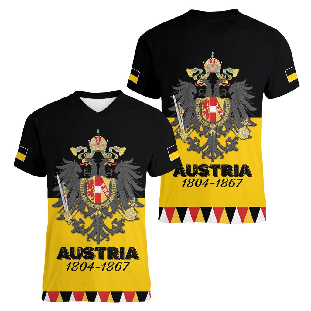 Austrian Empire 1804–1867 Women V-Neck T-Shirt Flag Style